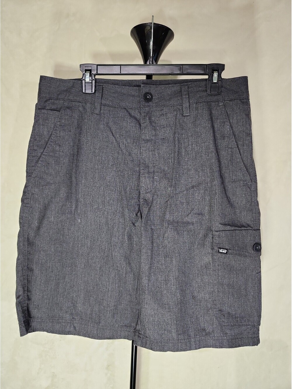 Vans Off The Wall Gray Cargo Shorts Mens 34 10" Inseam Streetwear Skate Y2K 0237